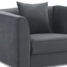 Armen Living Everest Gray Fabric Upholstered Sofa Accent Chair with Brushed Stainless Steel Legs 2