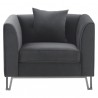 Armen Living Everest Gray Fabric Upholstered Sofa Accent Chair with Brushed Stainless Steel Legs 1