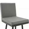 Armen Living Gem Swivel Modern Black Metal and Gray Faux Leather Bar and Counter Stool Half - Armen Living Gem Swivel Modern Black Metal and Gray Faux Leather Bar and Counter Stool Half