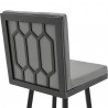 Armen Living Gem Swivel Modern Black Metal and Gray Faux Leather Bar and Counter Stool Half