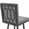 Armen Living Gem Swivel Modern Black Metal and Gray Faux Leather Bar and Counter Stool Half - Armen Living Gem Swivel Modern Black Metal and Gray Faux Leather Bar and Counter Stool Half
