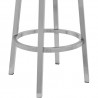 Armen Living Gem Swivel Modern Metal and Gray Faux Leather Bar and Counter Stool Legs