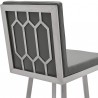 Armen Living Gem Swivel Modern Metal and Gray Faux Leather Bar and Counter Stool Half