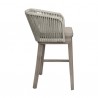 Armen Living Garnet Outdoor Patio Bar Stool in Grey Acacia Wood and Rope- Side View