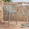 Armen Living Garnet Outdoor Patio Bar Stool in Grey Acacia Wood and Rope