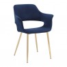 Gigi Blue Velvet Dining Room Chair with Gold Metal Legs - Set of 2 04