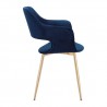 Gigi Blue Velvet Dining Room Chair with Gold Metal Legs - Set of 2 03
