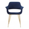 Gigi Blue Velvet Dining Room Chair with Gold Metal Legs - Set of 2 06