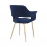 Gigi Blue Velvet Dining Room Chair with Gold Metal Legs - Set of 2 05