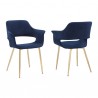 Gigi Blue Velvet Dining Room Chair with Gold Metal Legs - Set of 2 02