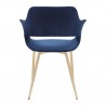 Gigi Blue Velvet Dining Room Chair with Gold Metal Legs - Set of 2 07