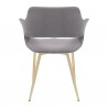 Gigi Grey Velvet Dining Room Chair with Gold Metal Legs - Set of 2 04