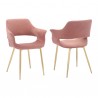 Gigi Pink Velvet Dining Room Chair with Gold Metal Legs - Set of 2 04