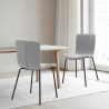 Gillian Modern Light Gray Fabric and Metal Dining Room Chairs - Set of 2