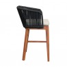 Armen Living Garnet Outdoor Patio Bar Stool in Natural Acacia Wood and Black Rope Side