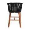 Armen Living Garnet Outdoor Patio Bar Stool in Natural Acacia Wood and Black Rope Back