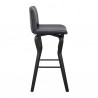 Armen Living Gerty Swivel Grey Faux Leather and Walnut Wood Bar Stool Side