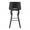 Armen Living Gerty Swivel Grey Faux Leather and Walnut Wood Bar Stool Back