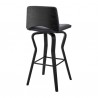 Armen Living Gerty Swivel Grey Faux Leather and Walnut Wood Bar Stool Back