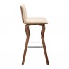Armen Living Gerty Swivel Cream Faux Leather and Walnut Wood Bar Stool Side