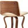 Armen Living Gerty Swivel Cream Faux Leather and Walnut Wood Bar Stool Half