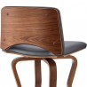 Armen Living Gerty Swivel Grey Faux Leather and Walnut Wood Bar Stool Half