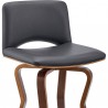 Armen Living Gerty Swivel Grey Faux Leather and Walnut Wood Bar Stool Half