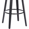 Armen Living Harbor 30" Bar Height Backless Swivel Grey Faux Leather and Black Wood Mid-Century Modern Bar Stool Bottom