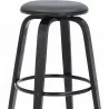 Armen Living Harbor 30" Bar Height Backless Swivel Grey Faux Leather and Black Wood Mid-Century Modern Bar Stool - Armen Living Harbor 30" Bar Height Backless Swivel Grey Faux Leather and Black Wood Mid-Century Modern Bar Stool