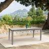 Armen Living Haiti Patio Outdoor Dining Table in Grey Acacia Wood