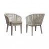 Armen Living Haiti Patio Outdoor Dining Chairs With Arms In Grey Acacia Wood and Rope In Taupe- Set of 2 01