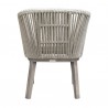 Armen Living Haiti Patio Outdoor Dining Chairs With Arms In Grey Acacia Wood and Rope In Taupe- Set of 2 89