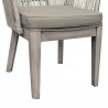 Armen Living Haiti Patio Outdoor Dining Chairs With Arms In Grey Acacia Wood and Rope In Taupe- Set of 2 7