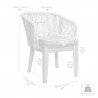 Armen Living Haiti Patio Outdoor Dining Chairs With Arms In Grey Acacia Wood and Rope In Taupe- Set of 2 9