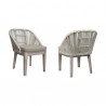 Armen Living Haiti Patio Outdoor Dining Chairs In Grey Acacia Wood And Rope In Taupe- Set of 2 03