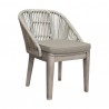Armen Living Haiti Patio Outdoor Dining Chairs In Grey Acacia Wood And Rope In Taupe- Set of 2 02