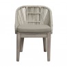 Armen Living Haiti Patio Outdoor Dining Chairs In Grey Acacia Wood And Rope In Taupe- Set of 2 04