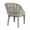 Armen Living Haiti Patio Outdoor Dining Chairs In Grey Acacia Wood And Rope In Taupe- Set of 2 06