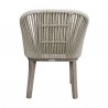 Armen Living Haiti Patio Outdoor Dining Chairs In Grey Acacia Wood And Rope In Taupe- Set of 2 05