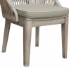 Armen Living Haiti Patio Outdoor Dining Chairs In Grey Acacia Wood And Rope In Taupe- Set of 2 09