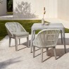 Armen Living Haiti Patio Outdoor Dining Chairs In Grey Acacia Wood And Rope In Taupe- Set of 2 01