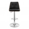 Armen Living Jacob Adjustable Swivel Black Faux Leather and Walnut Wood Bar Stool with Chrome Base Front