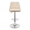 Armen Living Jacob Adjustable Swivel Cream Faux Leather and Walnut Wood Bar Stool with Chrome Base Front