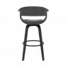 Armen Living Julyssa Swivel Grey Faux Leather and Black Wood Bar Stool Back - Armen Living Julyssa Swivel Grey Faux Leather and Black Wood Bar Stool Back