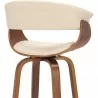 Armen Living Julyssa Swivel Cream Faux Leather and Walnut Wood Bar Stool Half Back - Armen Living Julyssa Swivel Cream Faux Leather and Walnut Wood Bar Stool Half Back