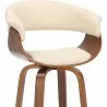 Armen Living Julyssa Swivel Cream Faux Leather and Walnut Wood Bar Stool - Armen Living Julyssa Swivel Cream Faux Leather and Walnut Wood Bar Stool