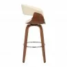 Armen Living Julyssa Swivel Cream Faux Leather and Walnut Wood Bar Stool Side - Armen Living Julyssa Swivel Cream Faux Leather and Walnut Wood Bar Stool Side