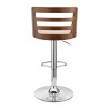 Armen Living Khalia Adjustable Swivel Cream Faux Leather and Walnut Wood Bar Stool with Chrome Base Back