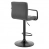 Armen Living Laurant Adjustable Height Gray Faux Leather Swivel Bar Stool 004
