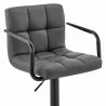 Armen Living Laurant Adjustable Height Gray Faux Leather Swivel Bar Stool 007 - Armen Living Laurant Adjustable Height Gray Faux Leather Swivel Bar Stool 007